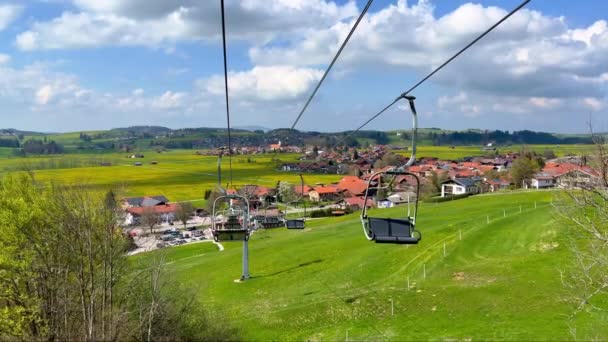 Sandalyeli Güzel Allgau Manzarası Seyahat Fotoğrafçılığı — Stok video