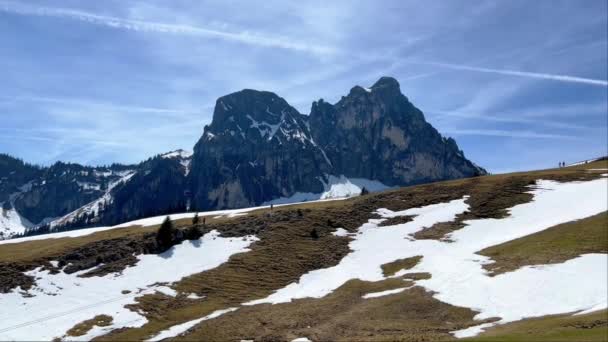 Великолепная Горная Панорама Альпах Фотографии Путешествий — стоковое видео