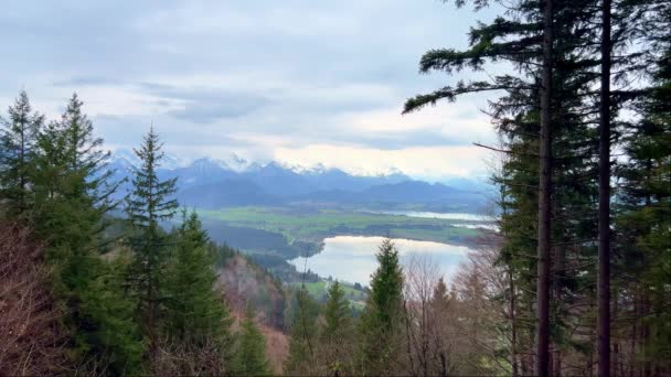 Чудесний Краєвид Альгау Німеччина Фотографії Подорожей Фузена — стокове відео