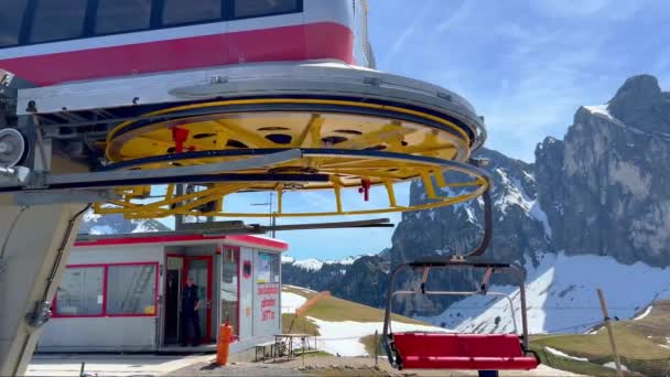 Chairlift Cable Car Summit Alps Allgau Region Germany May 2023 — Stock Video