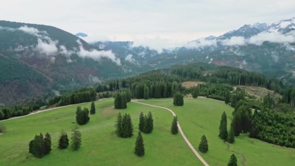 Nádherná Krajina Německého Allgau Úžasné Drone Fotografie — Stock video