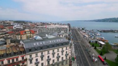 Cenevre İsviçre 'deki ünlü Beau Rivage Oteli - GENEVA, SWitzERLAND EUROPE - 19 Nisan 2023