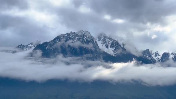 Nuvens Baixas Sobre Lago Leman Suíça Viagens Fotografia Suíça — Vídeo de Stock