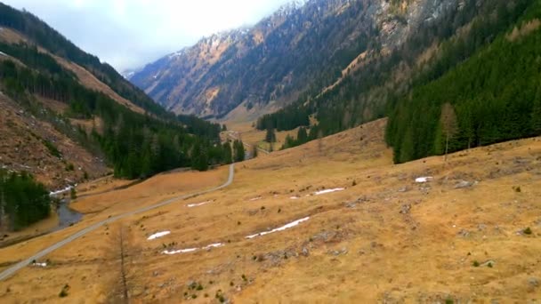 Csodálatos Poellatal Völgy Ausztriában Csodálatos Táj Felülről Utazási Fotózás — Stock videók
