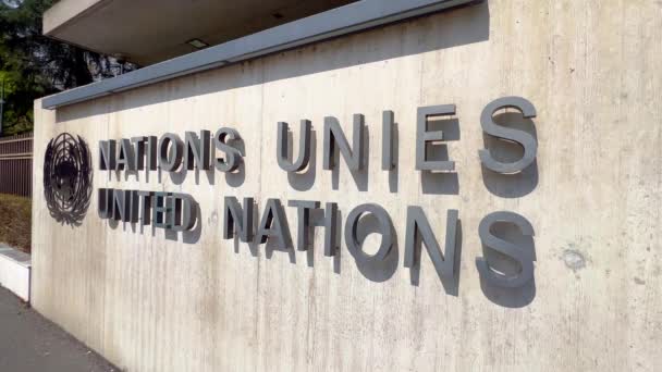 Birleşmiş Milletler Avrupa Merkezi Cenevre Sviçre Geneva Switzerland Europe Nisan — Stok video
