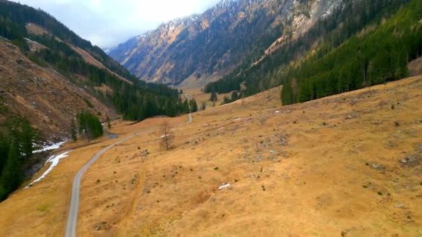 Wunderschönes Pöllatal Österreich Traumhafte Landschaft Von Oben Reisefotos — Stockvideo