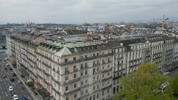 Faimosul Hotel Paix Din Orașul Geneva Elveția Geneva Switzerland Europe — Videoclip de stoc
