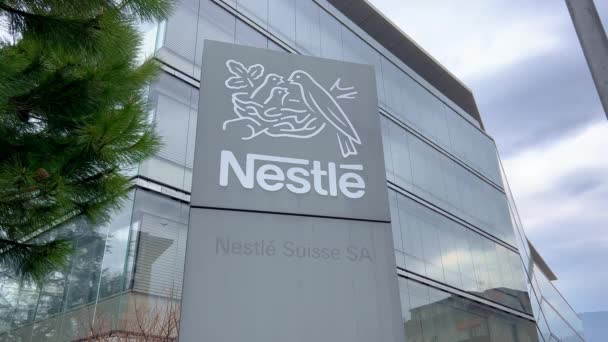 Nestlé Hauptsitz Schweiz Vevey Vevey Schweiz Europa April 2023 — Stockvideo
