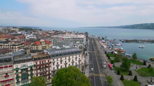 Faimosul Hotel Beau Rivage Din Orașul Geneva Elveția Geneva Switzerland — Videoclip de stoc
