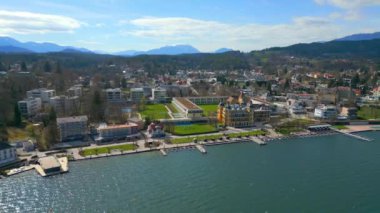 Velden üzerinde Woerthersee Avusturya Gölü üzerinde uçuş - seyahat fotoğrafçılık