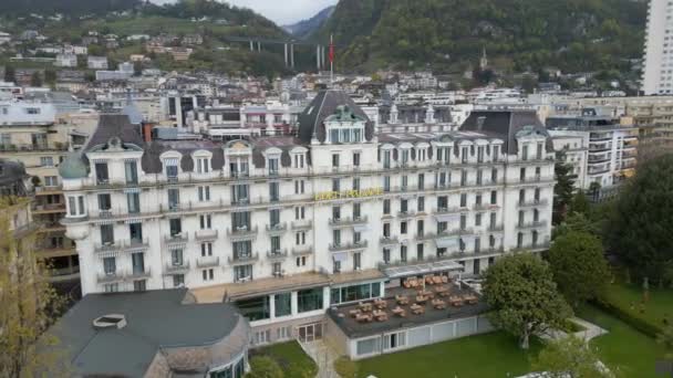 Ξενοδοχείο Eden Palace Στο Montreux Montreux Ελβετια Ευρωπη Απριλίου 2023 — Αρχείο Βίντεο