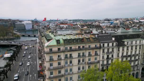 Beroemd Hotel Paix Stad Genève Zwitserland Geneva Switzerland Europe April — Stockvideo