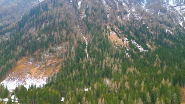 Прекрасная Долина Поэлатал Австрии Удивительный Пейзаж Сверху Фотографии Света — стоковое видео