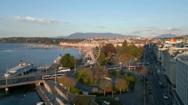 Yukarıdan Cenevre Şehri - İHA 'dan hava manzaralı