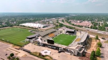 Columbus Ohio Tarihi Ekip Stadyumu 'ndaki Mapfre Stadyumu yukarıdan COLUMBUS, OHIO - 08 Haziran 2023