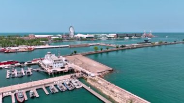 Marina Chicago şehir merkezinden - İHA 'dan hava fotoğrafçılığı