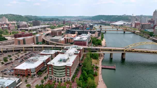 Letecký Pohled Město Pittsburgh Letecká Fotografie Dronem — Stock video