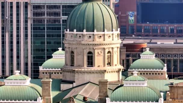 Indiana State Capitol Namı Diğer Indianapolis Teki Indiana Statehouse Yukarıdan — Stok video
