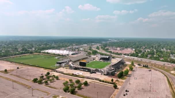 Columbus Ohio Tarihi Ekip Stadyumu Ndaki Mapfre Stadyumu Yukarıdan Columbus — Stok video