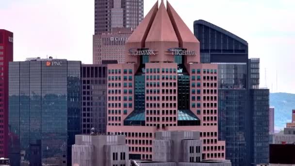 匹兹堡市中心的高架塔 宾夕法尼亚皮特茨布尔格 2023年6月9日 — 图库视频影像