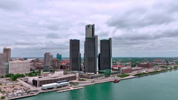 通用汽车公司在底特律复兴中心的总部 2023年6月11日 堪培拉 — 图库视频影像