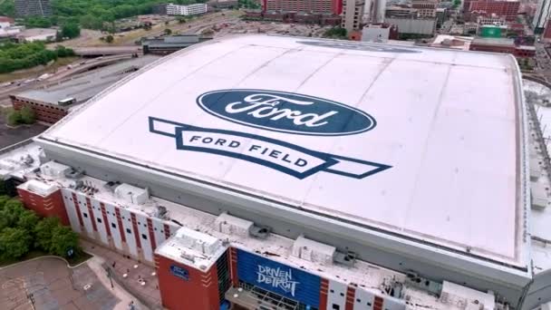 Ford Field Stadion Detroit Von Oben Detroit Michigan Juni 2023 — Stockvideo