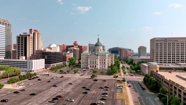 Indiana State Capitol Más Néven Indiana Statehouse Indianapolis Felülről Indianapolis — Stock videók