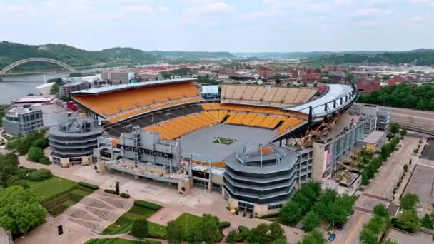 Stadio Acrisure Nella Città Pittsburgh Dall Alto Pittsburgh Pennsylvania Giugno — Video Stock