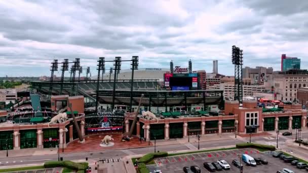Estadio Béisbol Comerica Park Detroit Desde Arriba Detroit Michigan Junio — Vídeos de Stock