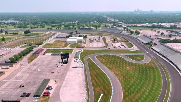 Indianapolis Motor Speedway Racebaan Van Bovenaf Indianapolis Indiana Juni 2023 — Stockvideo
