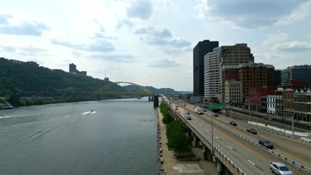 Monongahela River Pittburgh Pittsburgh Pennsylvania Června 2023 — Stock video
