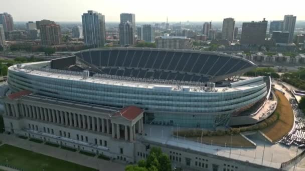 Стадион Soldier Field Чикаго Сверху Chicago Illoois Июня 2023 Года — стоковое видео