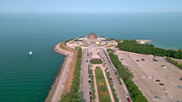 Planétarium Adler Chicago Haut Photographie Aérienne Par Drone — Video