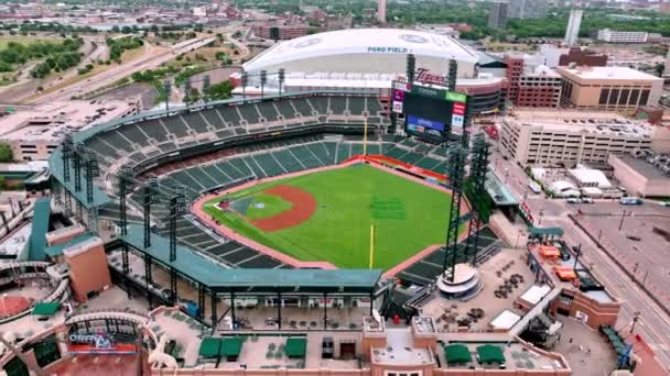 Stadion Comerica Park Baseball Detroit Dari Atas Detroit Michigan June — Stok Video