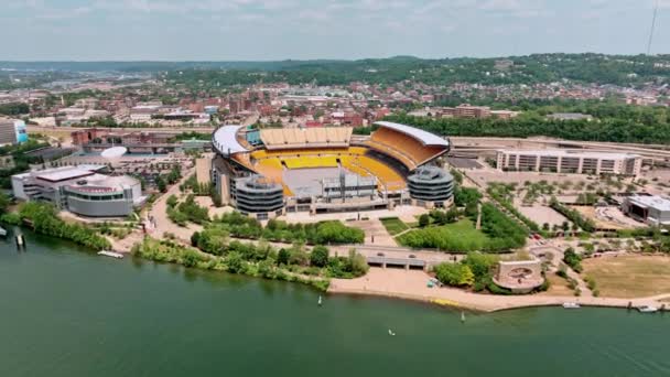 Pittsburgh Daki Acrisure Stadyumu Üzerinde Uçuş Pennsylvania Pennsylvania Haziran 2023 — Stok video