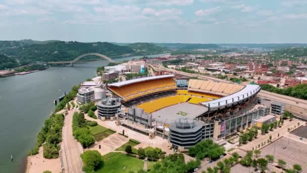 Estadio Acrisure Ciudad Pittsburgh Desde Arriba Pittsburgh Pennsylvania Junio 2023 — Vídeo de stock