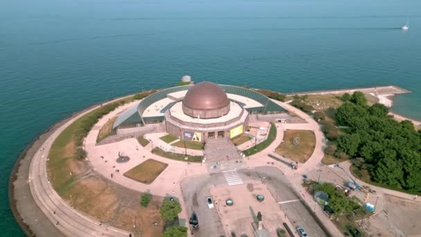 Adler Planetarium Chicago Uppifrån Chicago Illinois Juni 2023 — Stockvideo