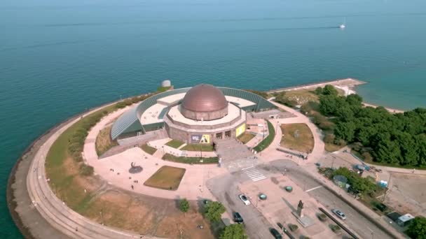 Adler Planetarium Chicago Air Photography Drone — стокове відео