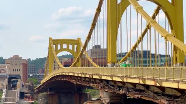 Желтые Мосты Питтсбурга Питтсбург Сша Июня 2023 Года — стоковое видео