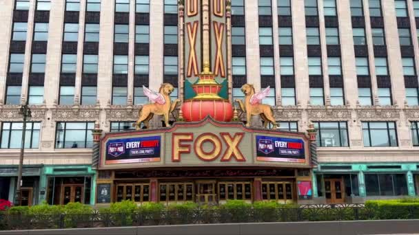 Historic Fox Theater Detroit Detroit Usa June 2023 — Stock Video