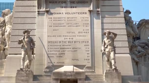 Μνημείο Στρατιώτες Και Ναύτες Στην Ινδιανάπολη Indianapolis Ηπα Ιουνίου 2023 — Αρχείο Βίντεο