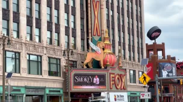 Historisk Fox Theater Detroit Detroit Usa Juni 2023 — Stockvideo