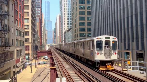 Stanice Metra Adams Wabash Chicagu Chicago Usa Června 2023 — Stock video