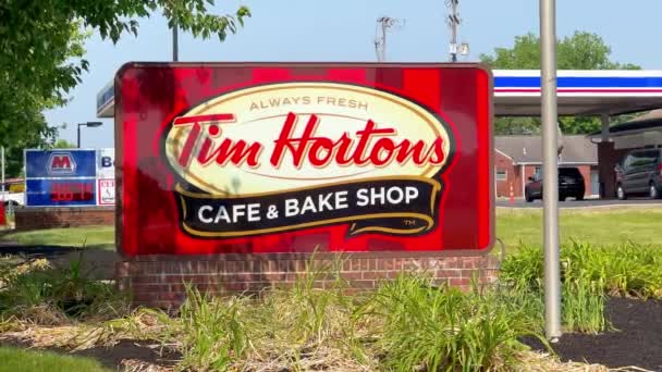 Tim Hortons Cafe Bake Shop Columbus Usa Czerwiec 2023 — Wideo stockowe