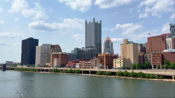 Iconic Buildings Skyline Downtown Pittsburgh Pittsburgh Usa Června 2023 — Stock video