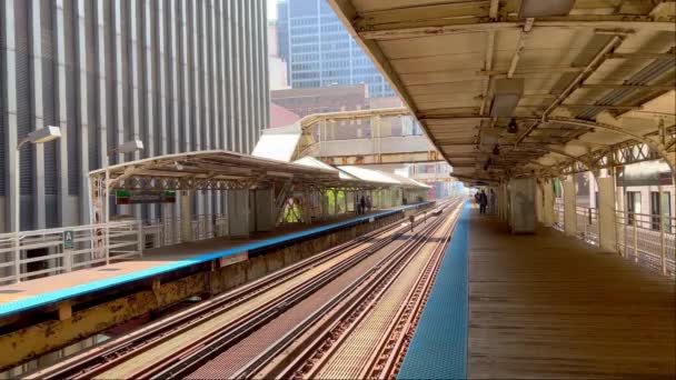 Tunnelbanestationen Adams Wabash Chicago Chicago Usa Juni 2023 — Stockvideo
