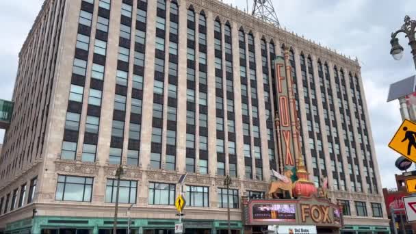 Historisches Fox Theater Detroit Detroit Usa Juni 2023 — Stockvideo