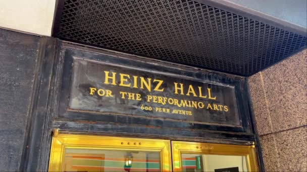 Heinz Hall För Scenkonst Pittsburgh Pittsburgh Usa Juni 2023 — Stockvideo