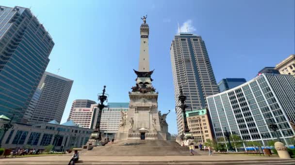 Памятник Солдатам Морякам Индианаполисе Indianapolis Сша June 2023 — стоковое видео