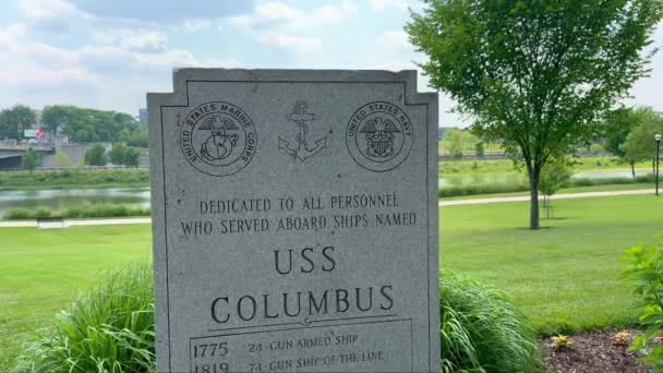 Uss Columbus Memorial Columbus Columbus Ηπα Ιουνίου 2023 — Αρχείο Βίντεο